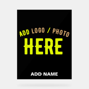 STYLISH MODERN CUSTOMIZABLE BLACK VERIFIED BRANDED ACRYLIC SIGN