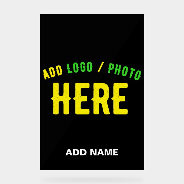 STYLISH MODERN CUSTOMIZABLE BLACK VERIFIED BRANDED ACRYLIC SIGN (Front)