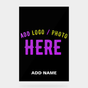 STYLISH MODERN CUSTOMIZABLE BLACK VERIFIED BRANDED ACRYLIC SIGN