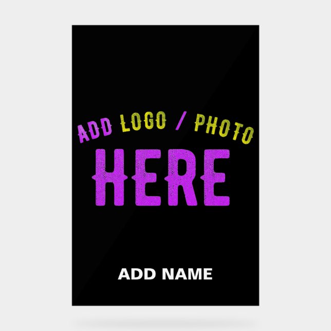 STYLISH MODERN CUSTOMIZABLE BLACK VERIFIED BRANDED ACRYLIC SIGN (Front)