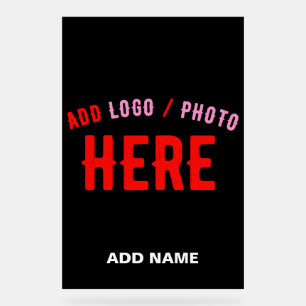 STYLISH MODERN CUSTOMIZABLE BLACK VERIFIED BRANDED ACRYLIC SIGN