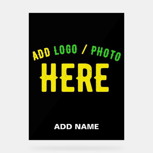 STYLISH MODERN CUSTOMIZABLE BLACK VERIFIED BRANDED ACRYLIC SIGN (Front)
