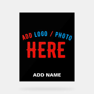 STYLISH MODERN CUSTOMIZABLE BLACK VERIFIED BRANDED ACRYLIC SIGN