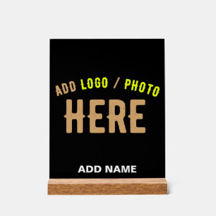 STYLISH MODERN CUSTOMIZABLE BLACK VERIFIED BRANDED ACRYLIC SIGN