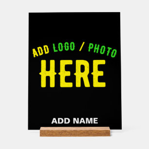 STYLISH MODERN CUSTOMIZABLE BLACK VERIFIED BRANDED ACRYLIC SIGN