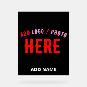 STYLISH MODERN CUSTOMIZABLE BLACK VERIFIED BRANDED ACRYLIC SIGN