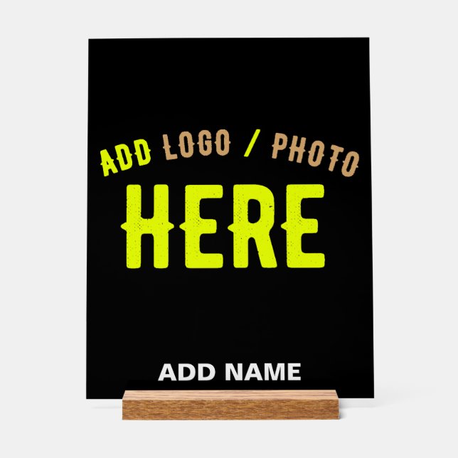 STYLISH MODERN CUSTOMIZABLE BLACK VERIFIED BRANDED ACRYLIC SIGN (Front)