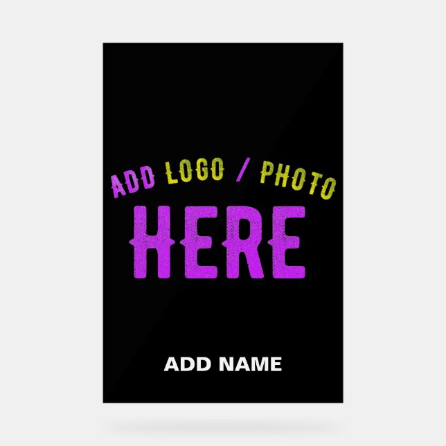 STYLISH MODERN CUSTOMIZABLE BLACK VERIFIED BRANDED ACRYLIC SIGN (Front)