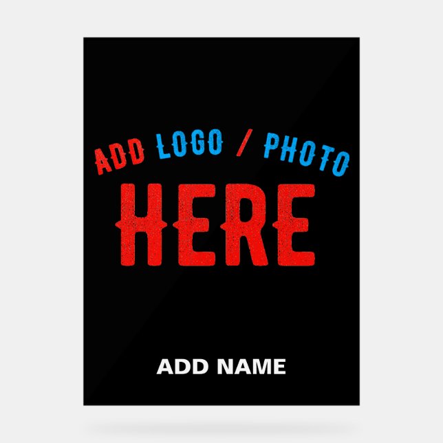 STYLISH MODERN CUSTOMIZABLE BLACK VERIFIED BRANDED ACRYLIC SIGN (Front)