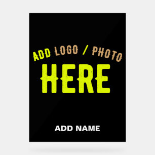 STYLISH MODERN CUSTOMIZABLE BLACK VERIFIED BRANDED ACRYLIC SIGN