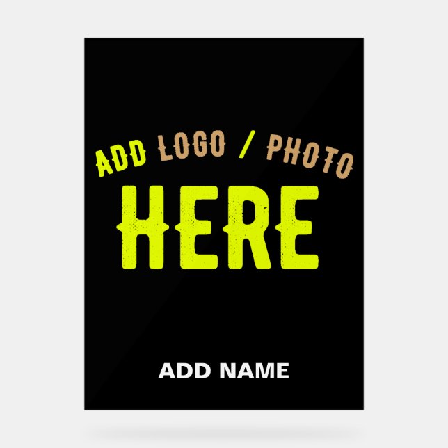 STYLISH MODERN CUSTOMIZABLE BLACK VERIFIED BRANDED ACRYLIC SIGN (Front)