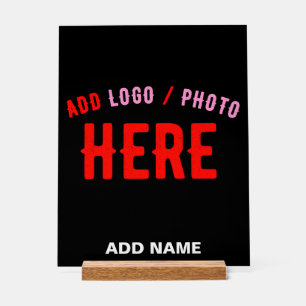 STYLISH MODERN CUSTOMIZABLE BLACK VERIFIED BRANDED ACRYLIC SIGN
