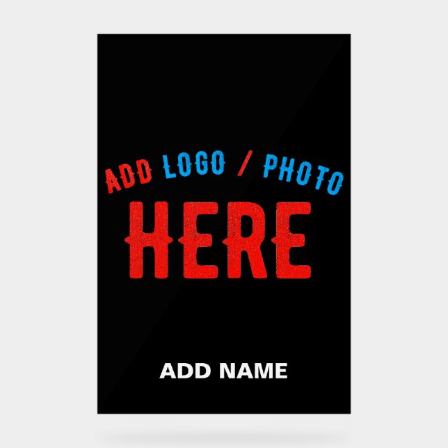 STYLISH MODERN CUSTOMIZABLE BLACK VERIFIED BRANDED ACRYLIC SIGN (Front)
