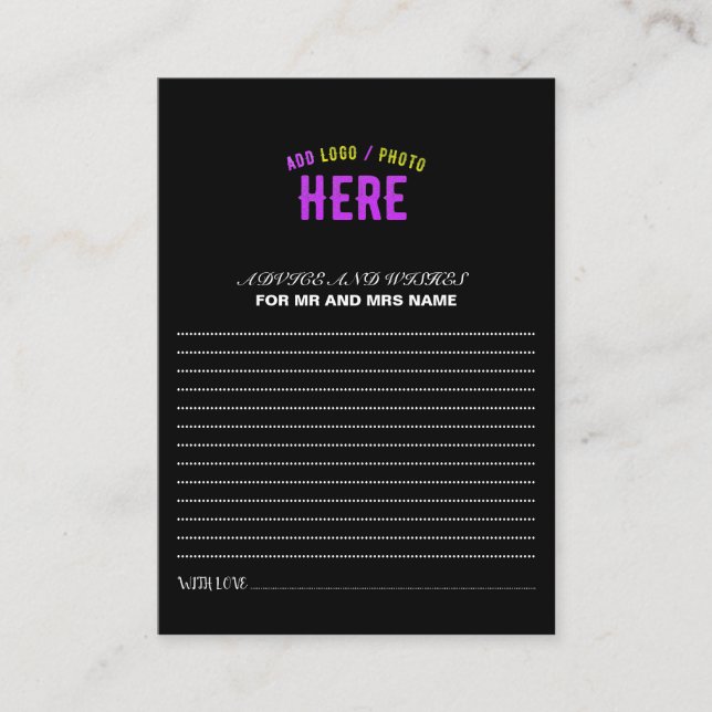 STYLISH MODERN CUSTOMIZABLE BLACK VERIFIED BRANDED ADVICE CARD (Front)
