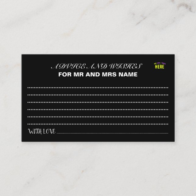 STYLISH MODERN CUSTOMIZABLE BLACK VERIFIED BRANDED ADVICE CARD (Front)
