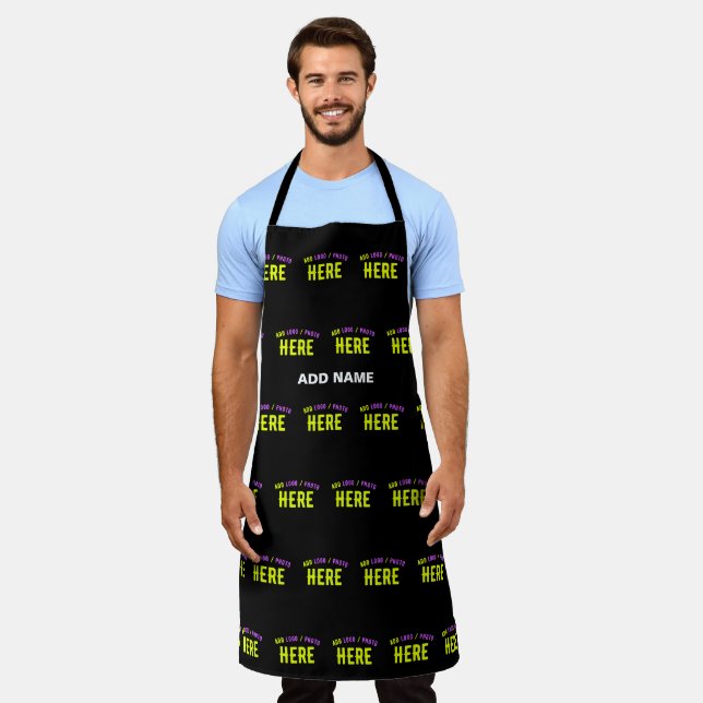 STYLISH MODERN CUSTOMIZABLE BLACK VERIFIED BRANDED APRON (Worn)