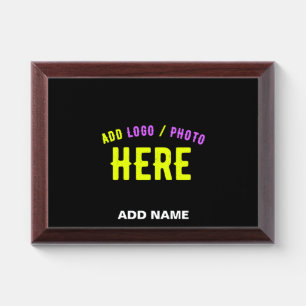 STYLISH MODERN CUSTOMIZABLE BLACK VERIFIED BRANDED AWARD PLAQUE