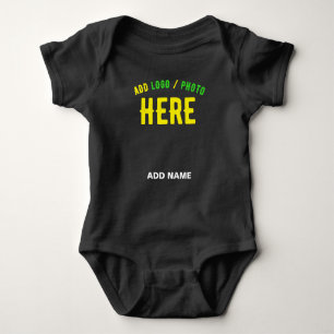 STYLISH MODERN CUSTOMIZABLE BLACK VERIFIED BRANDED BABY BODYSUIT