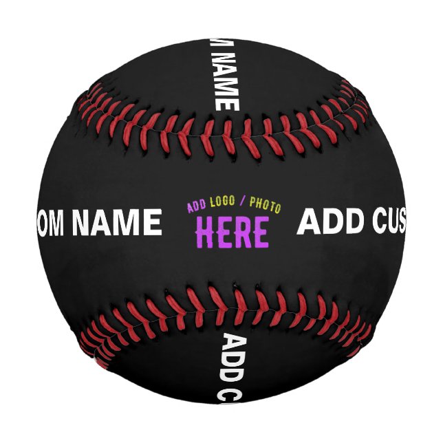 STYLISH MODERN CUSTOMIZABLE BLACK VERIFIED BRANDED BASEBALL (Front)
