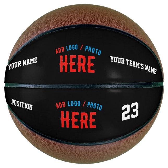 STYLISH MODERN CUSTOMIZABLE BLACK VERIFIED BRANDED BASKETBALL (Front)