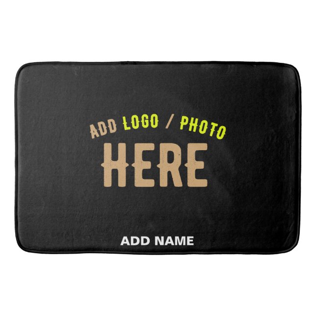 STYLISH MODERN CUSTOMIZABLE BLACK VERIFIED BRANDED BATH MAT (Front)