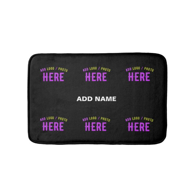 STYLISH MODERN CUSTOMIZABLE BLACK VERIFIED BRANDED BATH MAT (Front)