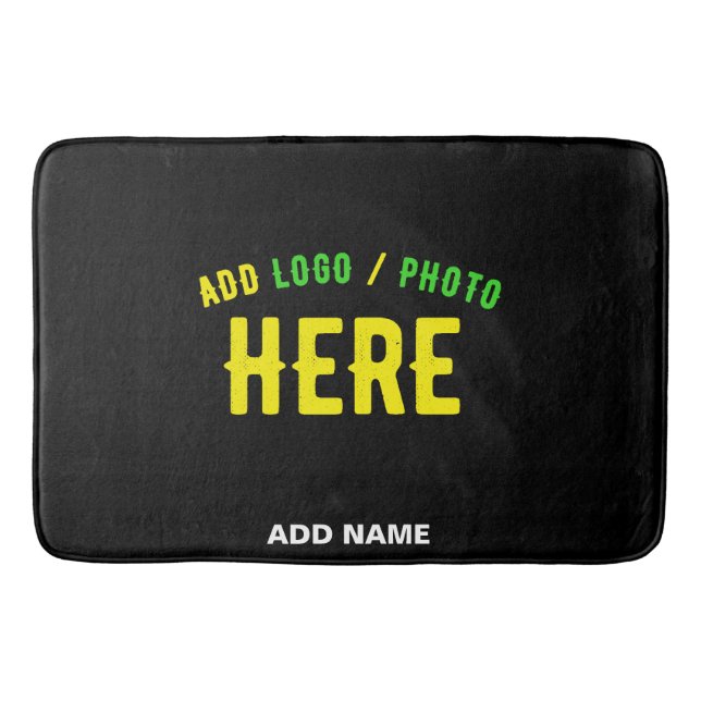 STYLISH MODERN CUSTOMIZABLE BLACK VERIFIED BRANDED BATH MAT (Front)