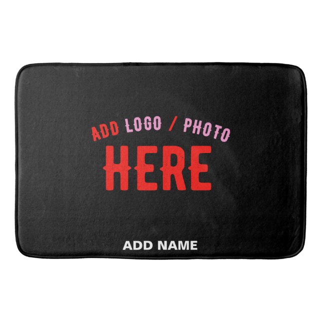 STYLISH MODERN CUSTOMIZABLE BLACK VERIFIED BRANDED BATH MAT (Front)