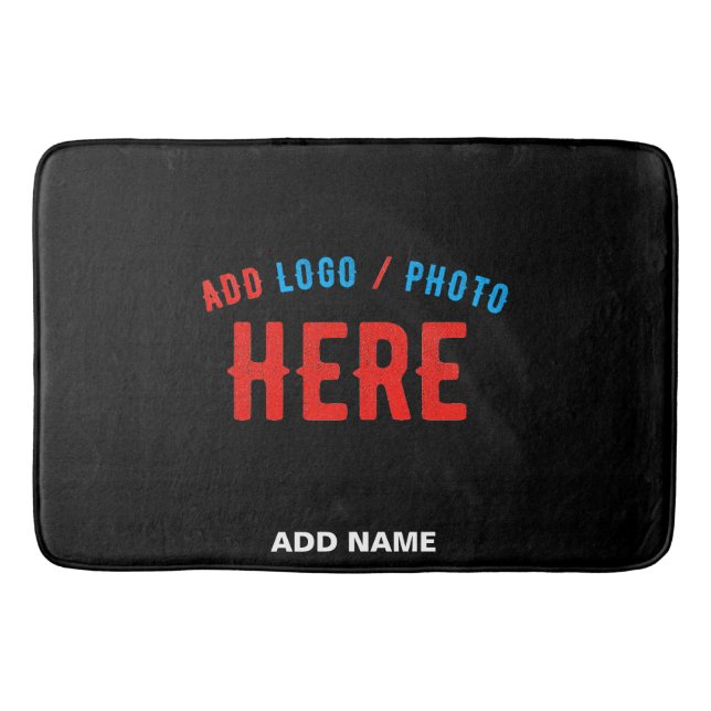 STYLISH MODERN CUSTOMIZABLE BLACK VERIFIED BRANDED BATH MAT (Front)