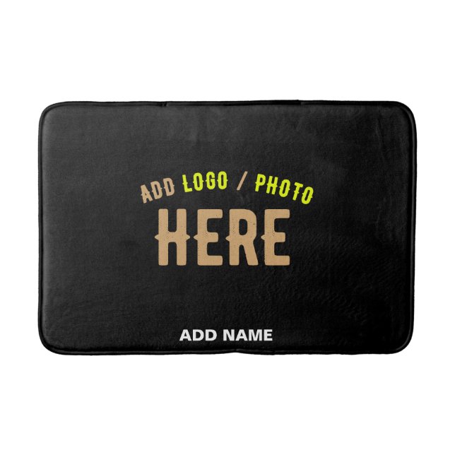 STYLISH MODERN CUSTOMIZABLE BLACK VERIFIED BRANDED BATH MAT (Front)