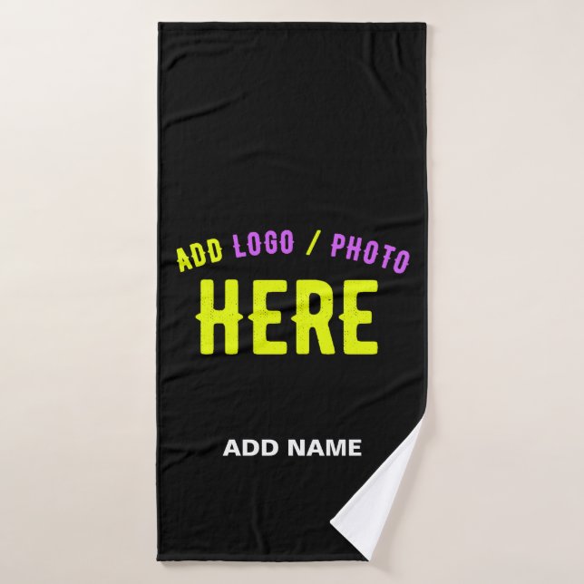STYLISH MODERN CUSTOMIZABLE BLACK VERIFIED BRANDED BATH TOWEL (Bath Towel)