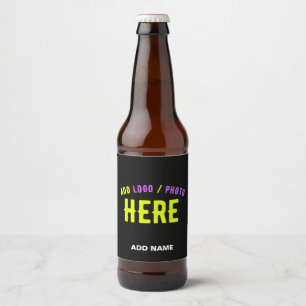 STYLISH MODERN CUSTOMIZABLE BLACK VERIFIED BRANDED BEER BOTTLE LABEL