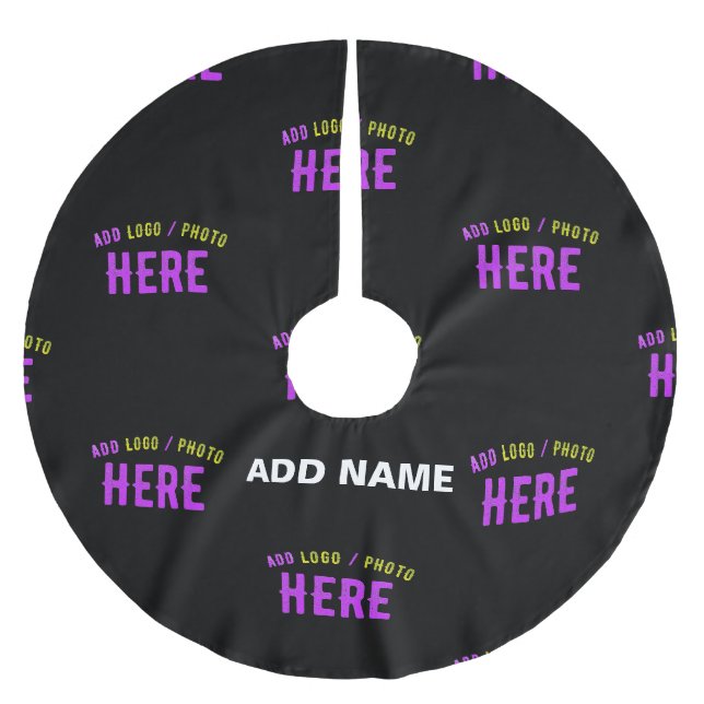 STYLISH MODERN CUSTOMIZABLE BLACK VERIFIED BRANDED BRUSHED POLYESTER TREE SKIRT (Front)