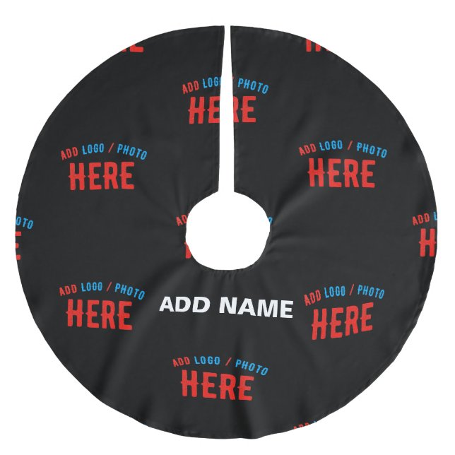 STYLISH MODERN CUSTOMIZABLE BLACK VERIFIED BRANDED BRUSHED POLYESTER TREE SKIRT (Front)