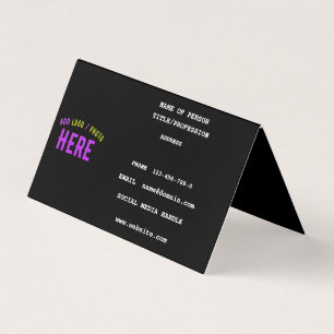 STYLISH MODERN CUSTOMIZABLE BLACK VERIFIED BRANDED BUSINESS CARD