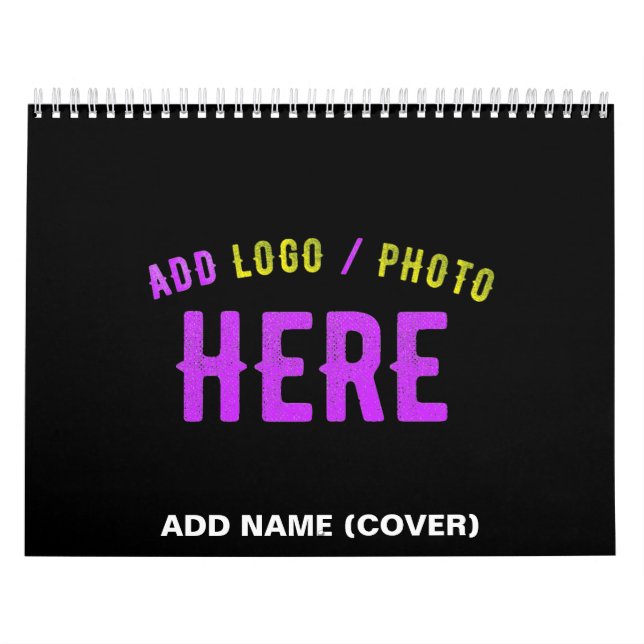 STYLISH MODERN CUSTOMIZABLE BLACK VERIFIED BRANDED CALENDAR (Cover)
