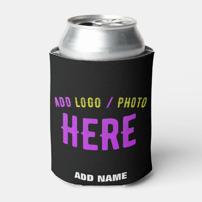 STYLISH MODERN CUSTOMIZABLE BLACK VERIFIED BRANDED CAN COOLER (Can Front)