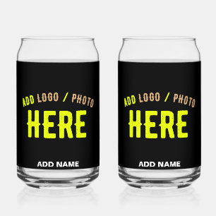 STYLISH MODERN CUSTOMIZABLE BLACK VERIFIED BRANDED CAN GLASS