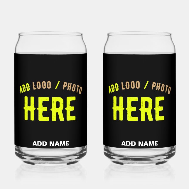 STYLISH MODERN CUSTOMIZABLE BLACK VERIFIED BRANDED CAN GLASS (Front)