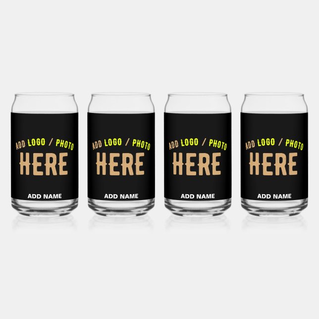 STYLISH MODERN CUSTOMIZABLE BLACK VERIFIED BRANDED CAN GLASS (Front)