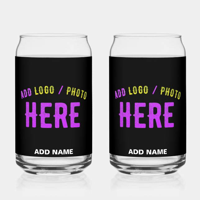 STYLISH MODERN CUSTOMIZABLE BLACK VERIFIED BRANDED CAN GLASS (Front)