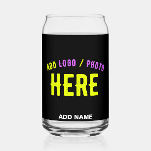 STYLISH MODERN CUSTOMIZABLE BLACK VERIFIED BRANDED CAN GLASS