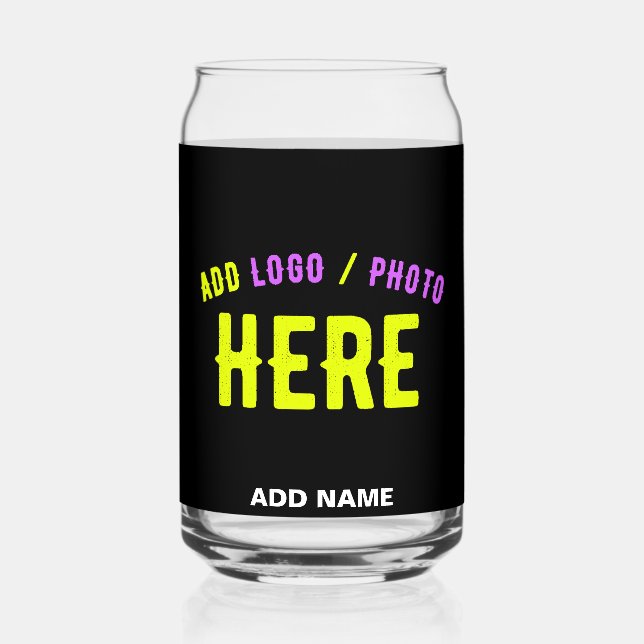 STYLISH MODERN CUSTOMIZABLE BLACK VERIFIED BRANDED CAN GLASS (Front)