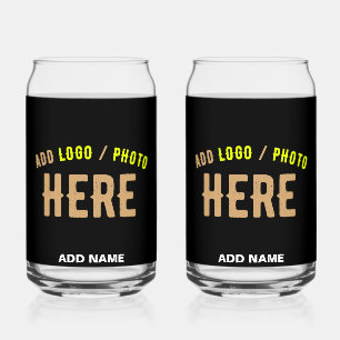 STYLISH MODERN CUSTOMIZABLE BLACK VERIFIED BRANDED CAN GLASS