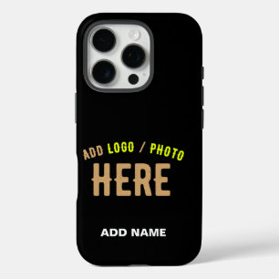 STYLISH MODERN CUSTOMIZABLE BLACK VERIFIED BRANDED iPhone 16 PRO CASE