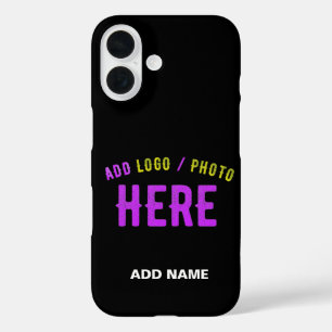 STYLISH MODERN CUSTOMIZABLE BLACK VERIFIED BRANDED iPhone 16 CASE