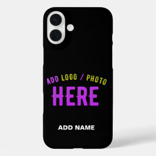 STYLISH MODERN CUSTOMIZABLE BLACK VERIFIED BRANDED iPhone 16 PLUS CASE