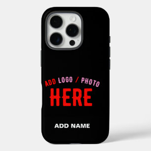 STYLISH MODERN CUSTOMIZABLE BLACK VERIFIED BRANDED iPhone 16 PRO CASE