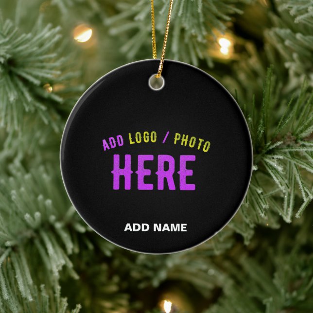 STYLISH MODERN CUSTOMIZABLE BLACK VERIFIED BRANDED CERAMIC ORNAMENT (Tree)