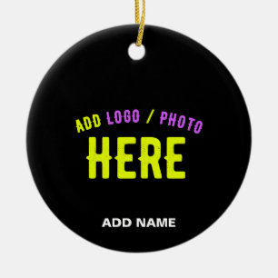STYLISH MODERN CUSTOMIZABLE BLACK VERIFIED BRANDED CERAMIC ORNAMENT